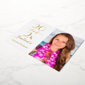 Elegante Klasse van 2025 Foto Graduation Party Gol Folie Uitnodiging (Gedraaid)