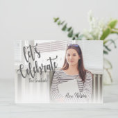 Elegante klasse van 2025 foto Graduation Party Kaart (Staand voorkant)