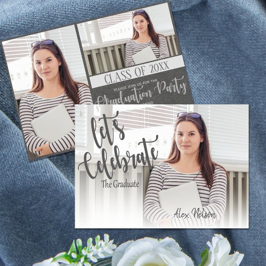 Elegante klasse van 2025 foto Graduation Party Kaart