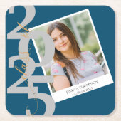 Elegante Klasse van 2025 Foto Graduation Party Kartonnen Onderzetters (Voorkant)