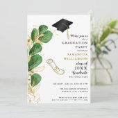 Elegante Klasse van 2025 Foto Greenery Afstuderen Kaart (Staand voorkant)