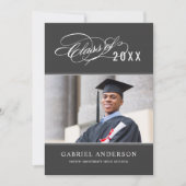 Elegante Klasse van 2025 Grey Photo Graduation Par Kaart (Voorkant)