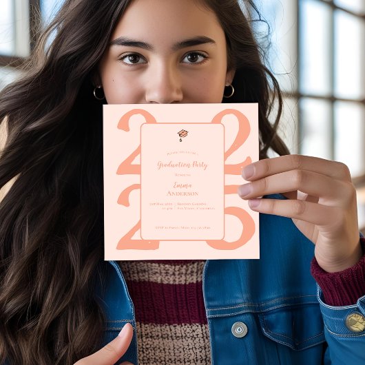 Elegante Klasse van 2025 Minimalistische Graduatio Magnetische Uitnodiging