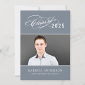 Elegante Klasse van 2025 Slate Photo Graduation Pa Kaart (Voorkant)
