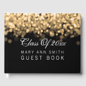 Elegante "klasse van" afstudeerfeest gouden lichte gastenboek (Voorkant)