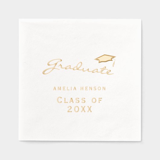 Elegante klasse van Afstuderen Pet Afstuderen Folie Servetten (Voorkant)