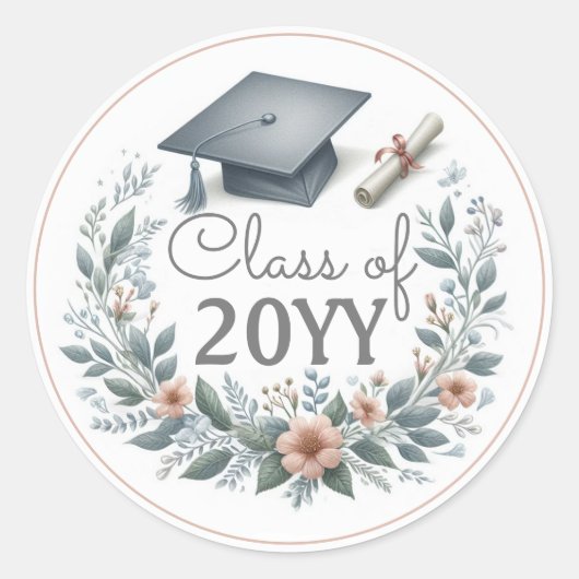 Elegante klasse van Envelopverbinding Ronde Sticker (Voorkant)