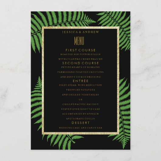 Elegante Klasse Varens Huwelijksmenu Menu (Voorkant)