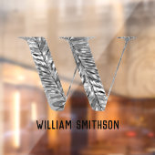Elegante Klasse Wit Zilver Persoonlijke Monogram Raamsticker (Vel 2)