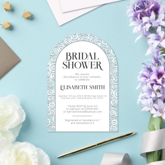 Elegante Klasse Witte Bloeiende Winter Bruidsuitno Acryl Uitnodigingen (Insitu (Huwelijk))