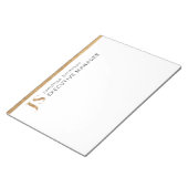 Elegante Klasse Witte & Gouden Persoonlijke Monogr Notitieblok (Schuin)