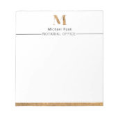 Elegante Klasse Witte & Gouden Persoonlijke Monogr Notitieblok (Voorkant)