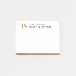 Elegante Klasse Witte & Gouden Persoonlijke Monogr Post-it® Notes