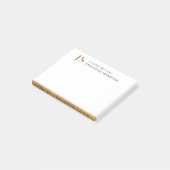 Elegante Klasse Witte & Gouden Persoonlijke Monogr Post-it® Notes (Schuin)