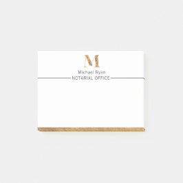 Elegante Klasse Witte & Gouden Persoonlijke Monogr Post-it® Notes