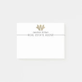 Elegante Klasse Witte & Gouden Persoonlijke Monogr Post-it® Notes (Voorkant)