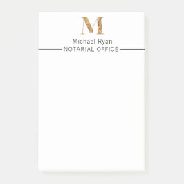 Elegante Klasse Witte & Gouden Persoonlijke Monogr Post-it® Notes