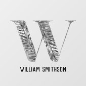 Elegante Klasse Witte Zilveren Gepersonaliseerde M Raamsticker (Vel)