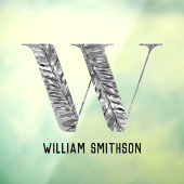 Elegante Klasse Witte Zilveren Gepersonaliseerde M Raamsticker (Vel 3)