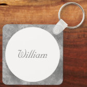 Elegante Klasse Witte Zilveren Gepersonaliseerde M Sleutelhanger (Achterkant)