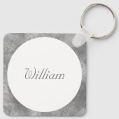 Elegante Klasse Witte Zilveren Gepersonaliseerde M Sleutelhanger (Achterkant)