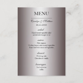 Elegante Klasse Zilveren Trouwmenu Menu