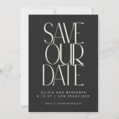 Elegante Klasse Zwarte Eenvoudige Moderne Trendy F Save The Date (Voorkant)