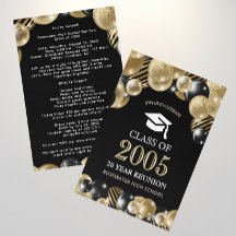 Elegante Klassereünie Zwart Gouden Evenementen
