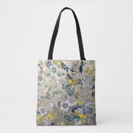 Elegante Klassevolle Passiebloem Motief Goud Tote Bag