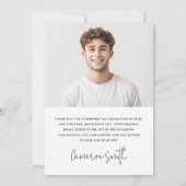 Elegante klassiek afstuderen jaarfoto afstuderen bedankkaart (Achterkant)