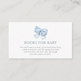 Elegante Klassiek Blauw Coquette Bow Books voor Ba Informatiekaartje