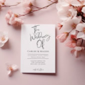 Elegante klassiek zwart-wit De bruiloft van Kaart