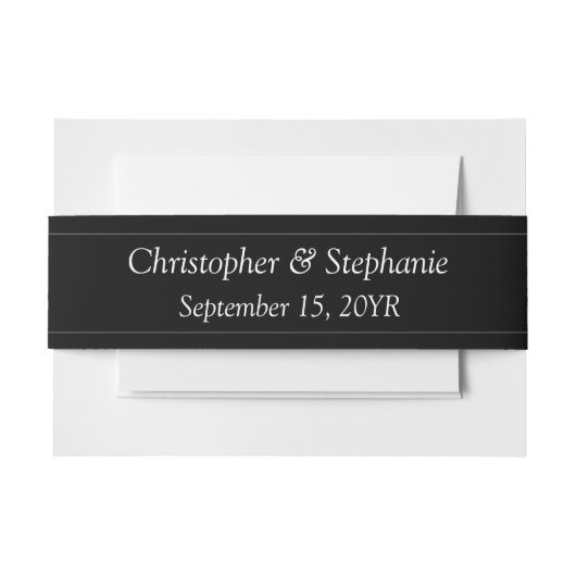 Elegante Klassieke Aanpasbare Witte Script  Trouwf Uitnodigingen Wikkel (Voorkant Voorbeeld)