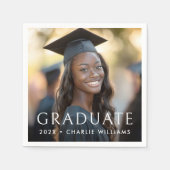 Elegante klassieke afstuderen foto afstuderen servet (Voorkant)