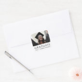 Elegante klassieke afstuderen foto afstuderen vierkante sticker (Envelop)
