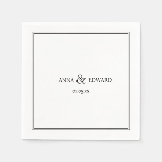 Elegante klassieke Ampersand bruiloft servetten (Voorkant)