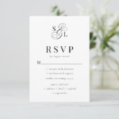 Elegante klassieke Ampersand Monogram bruiloft RSVP Kaartje (Staand voorkant)