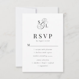 Elegante Klassieke Ampersand Monogram Huwelijk RSVP Kaartje