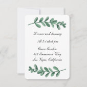 Elegante Klassieke Aquarel Groene Bladeren Ontvang Aankondiging (Voorkant)