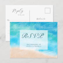 Elegante Klassieke Aquarel Strand Bruiloft Maaltij