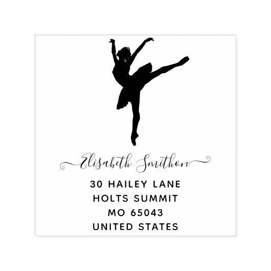 Elegante klassieke balletschoonheid Persoonlijk br Zelfinktende Stempel (Design)