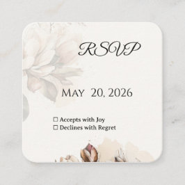 Elegante Klassieke Beige Magnolia RSVP Kaart