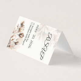 Elegante Klassieke Beige Magnolia RSVP Kaart