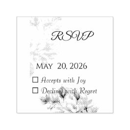 Elegante klassieke Beige Magnolia RSVP-kaart Zelfinktende Stempel