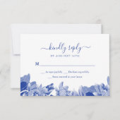 Elegante Klassieke Blauw Witte Chinoiserie Chic Bl RSVP Kaartje (Voorkant)