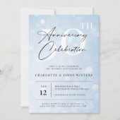 Elegante klassieke blauwe aquarel 50ste verjaardag kaart (Voorkant)