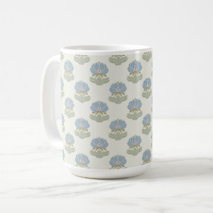Elegante Klassieke Blauwe Groene Arts & Crafts Blo Koffiemok