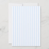 Elegante klassieke blauwe streep monogram bruiloft kaart (Achterkant)