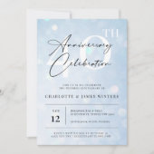 Elegante klassieke blauwe waterverf 40ste verjaard kaart (Voorkant)