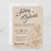 Elegante klassieke bloemen rustieke bruiloft uitno kaart (Voorkant)